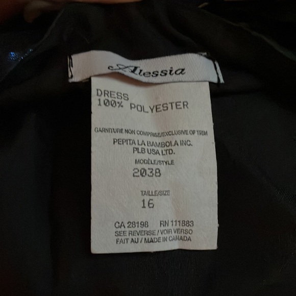 Unique Metallic shimmer Black and cobalt blue mini party dress - Picture 6 of 9